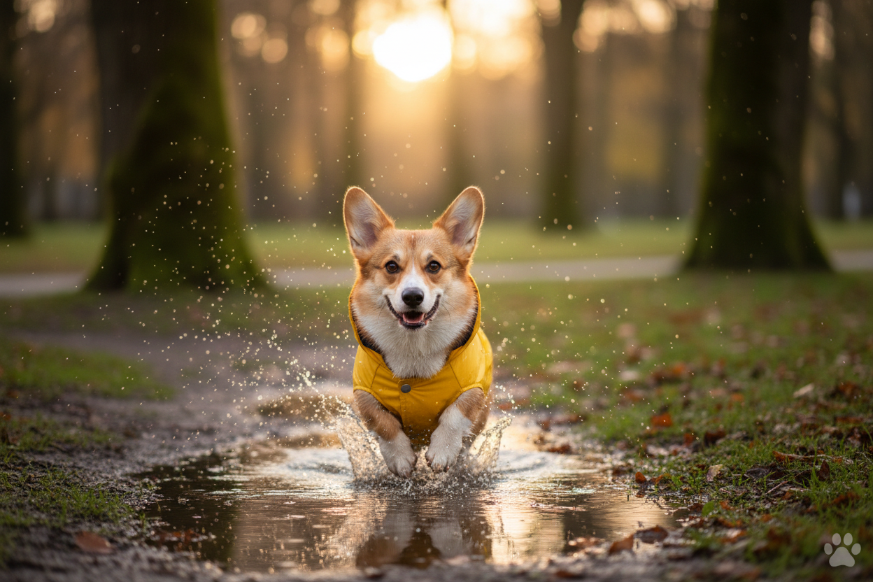 Clothing & ALittle dog in forest wearing a yellow rain jacketpparel Collection