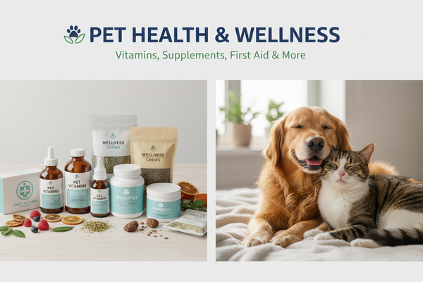 Pet Health & Wellness with dog & cat snuggled up together