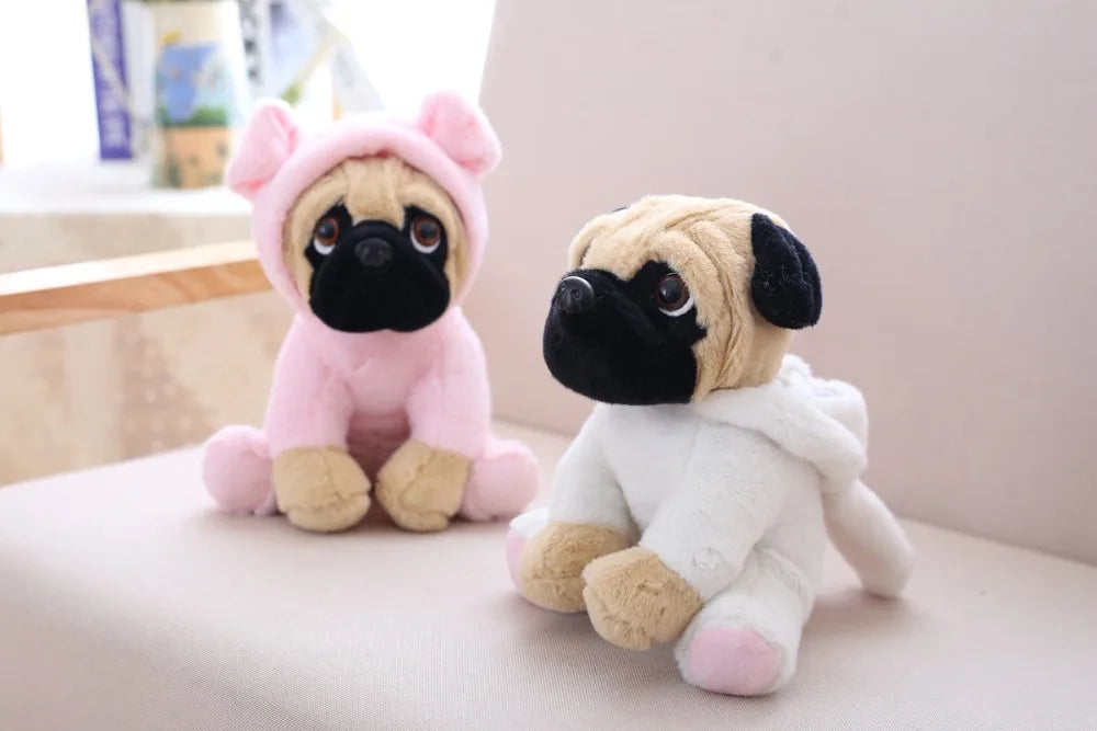 Pug Plush Toy in Costume — 20cm Stuffed Animal