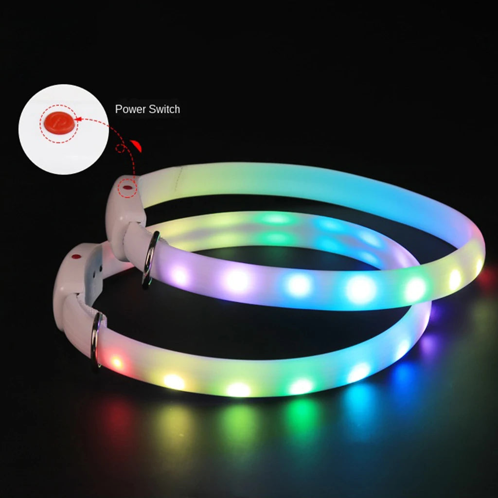 light up dog collars indicating a power switch