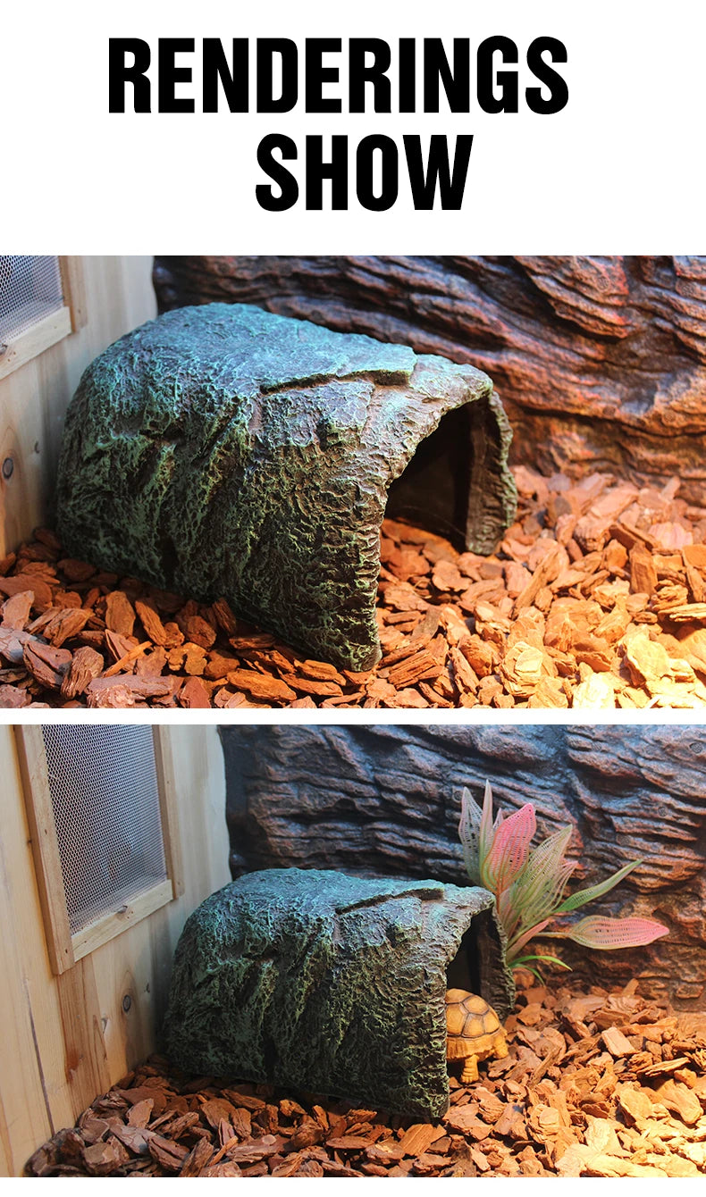 Reptile Rock Cave Hide for Lizards & Snakes