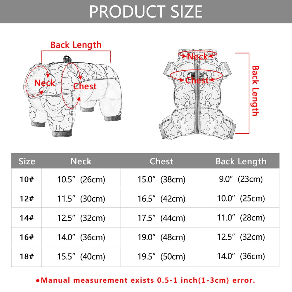 Size chart for a product with measurements labeled on a white background