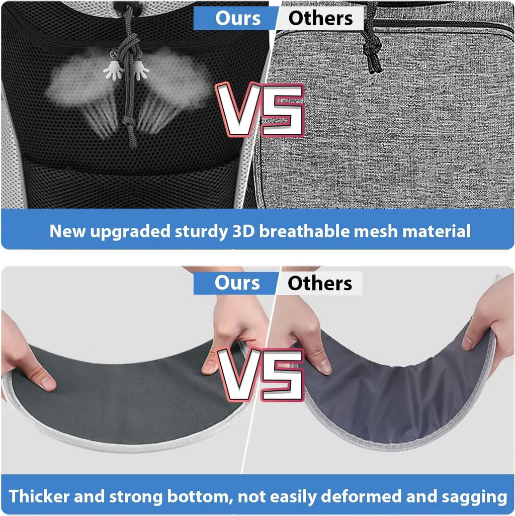 Comparison of new upgraded sturdy 3D breathable mesh material with other materials.