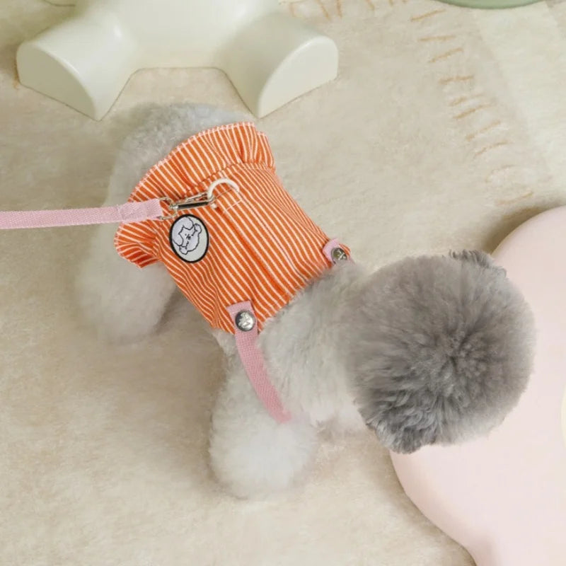 Striped Breathable Harness & Leash Set for Dogs