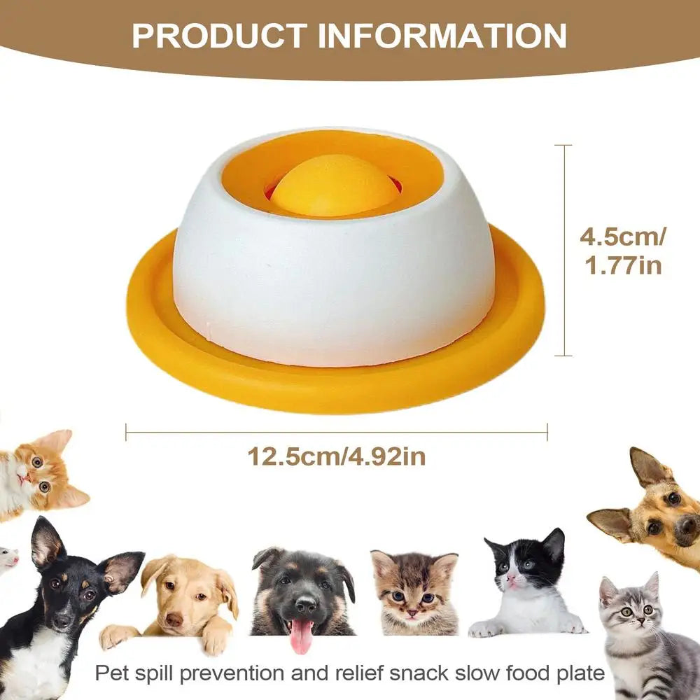 orange and white feeder with measurements and text pet spill prevention