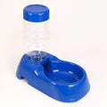 Blue pet water bottle and bowl set on a white background