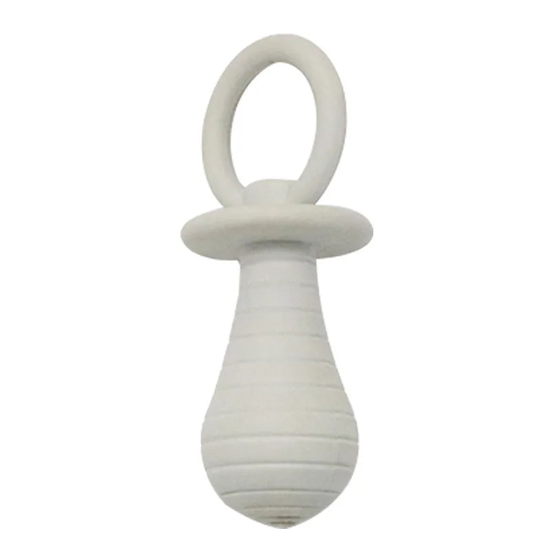 White textured teething ring on a white background