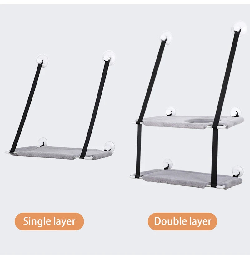 Two pet stands, one single-layer and one double-layer, on a light gray background.