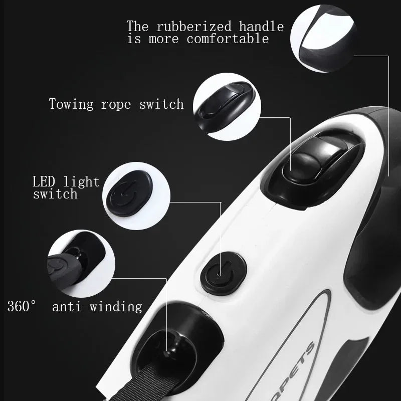 Close-up of a white and black device with labeled switches on a black background