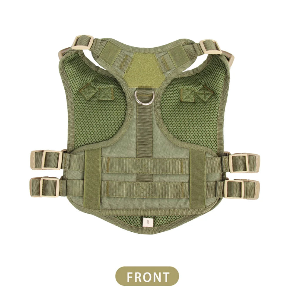 Green tactical vest on a white background