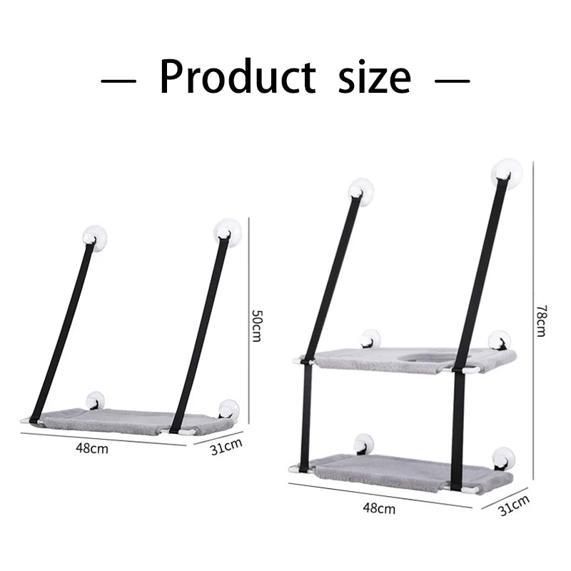 Product size chart showing dimensions of a two-tiered pet stand with measurements in centimeters.