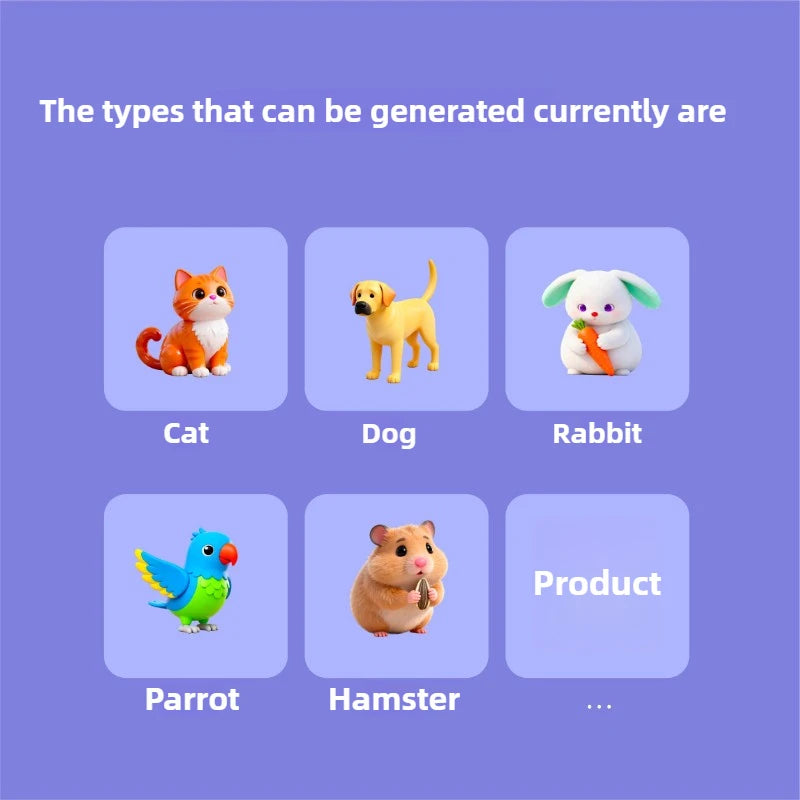 List of animal illustrations with labels on a purple background