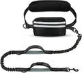 Black hands free dog leashes set on a white background