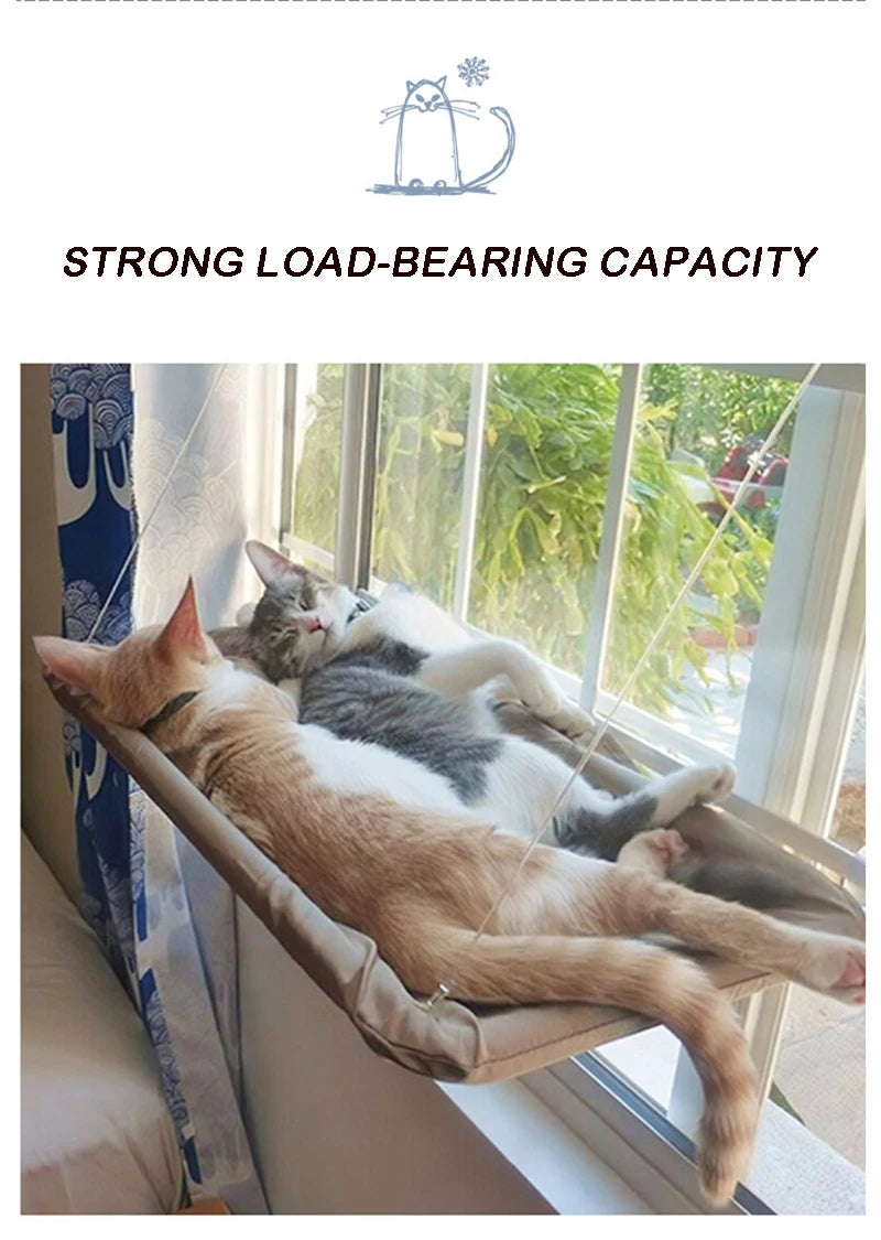 Hanging Window Cat Hammock Bed — Holds 20kg