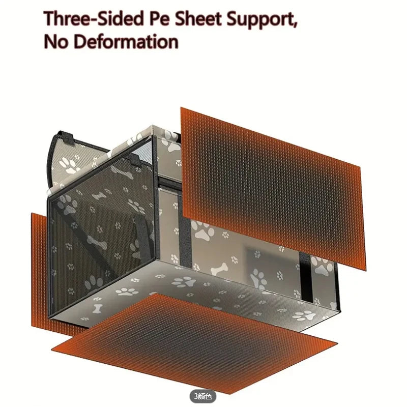 Three-sided PE sheet support with no deformation on a white background