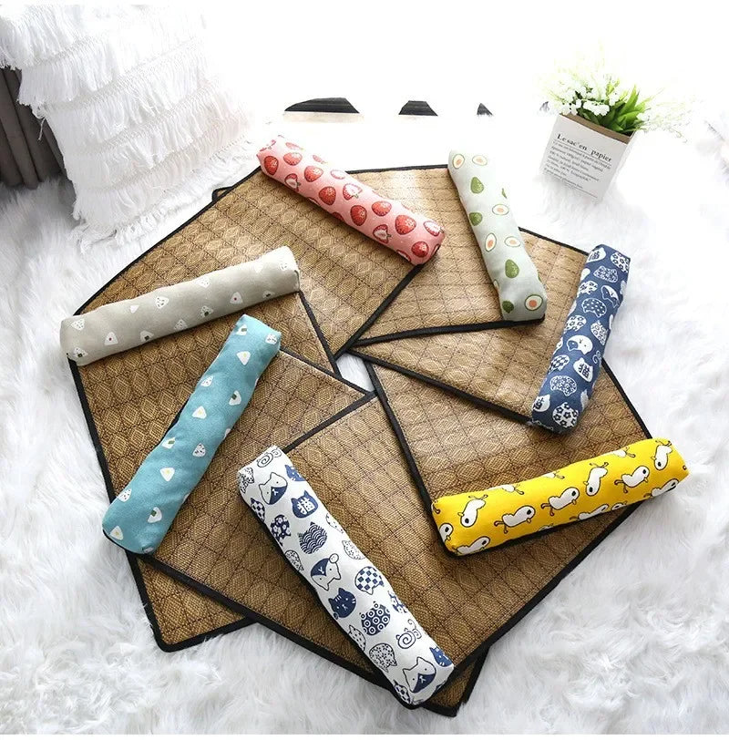 Set of self cooling mats on a textured surface with a white background