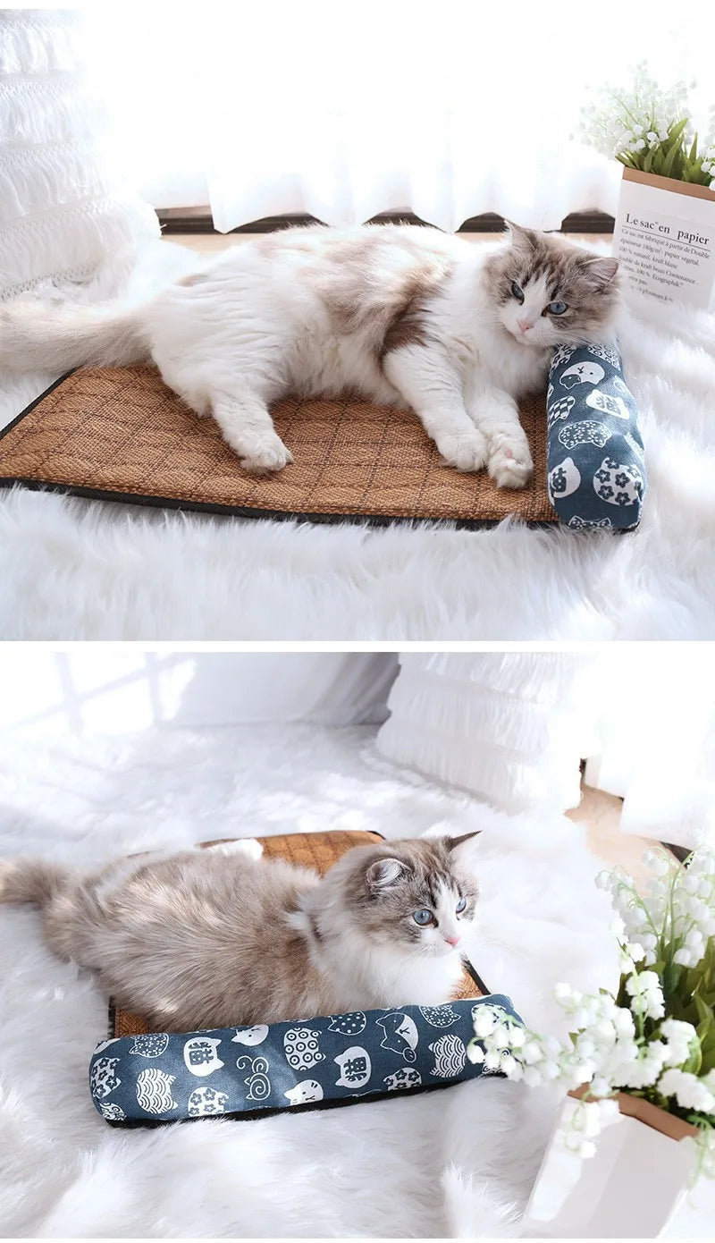 Natural Rattan Self-Cooling Mat for Cats & Dogs