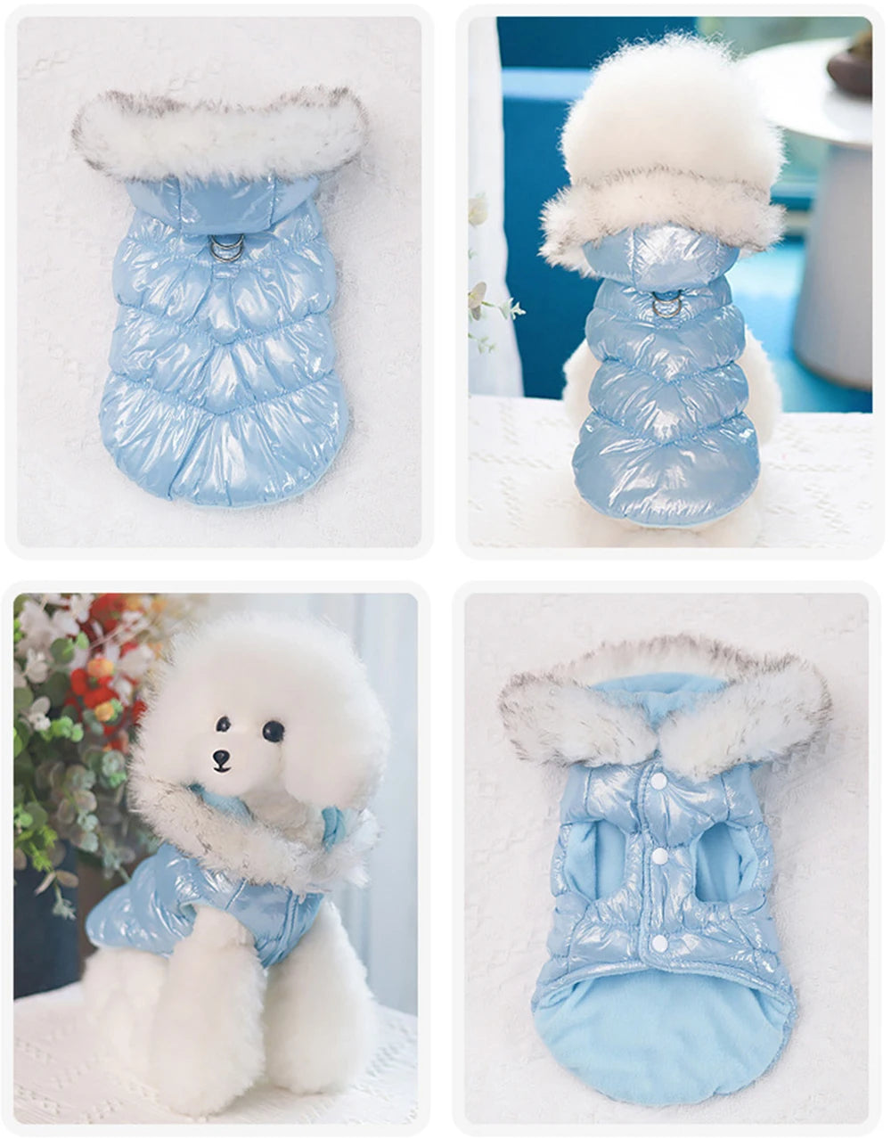 Luxury Fleece Winter Down Jacket for Small Dogs