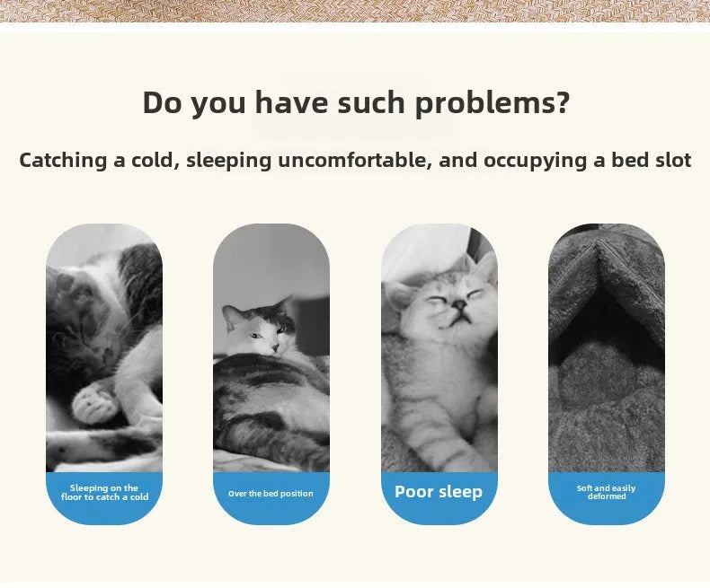 Cat-themed product packaging with text and cat illustrations on a white background