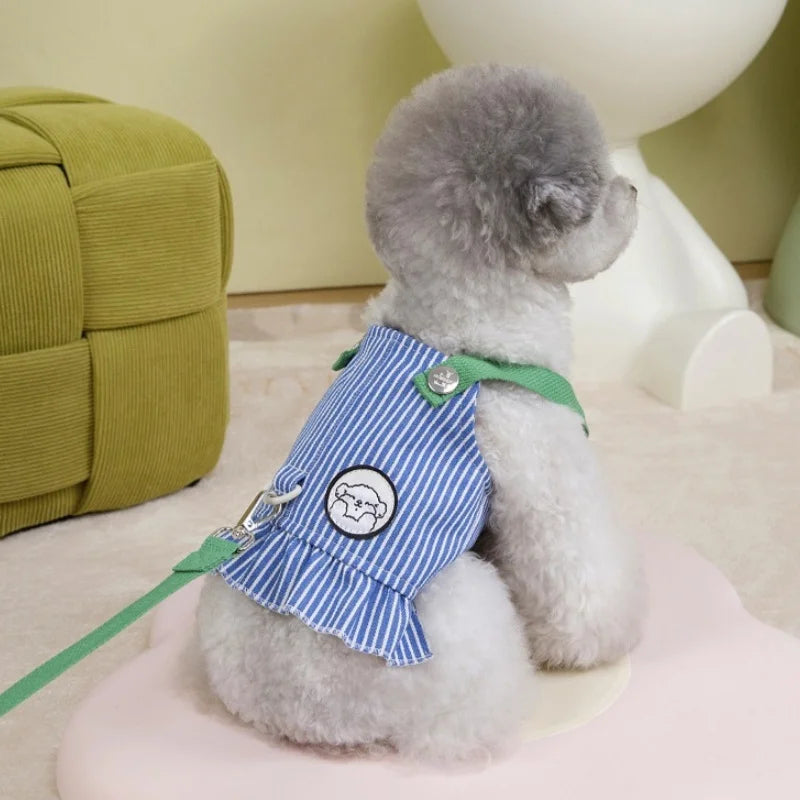 Striped Breathable Harness & Leash Set for Dogs