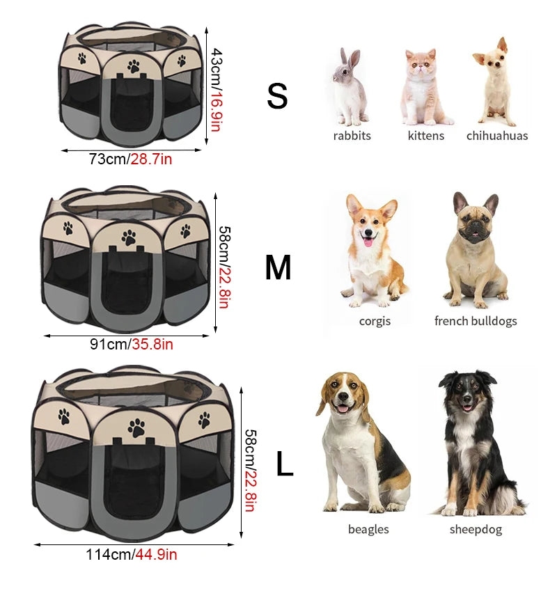 Foldable Octagonal Pet Tent for Cats & Dogs