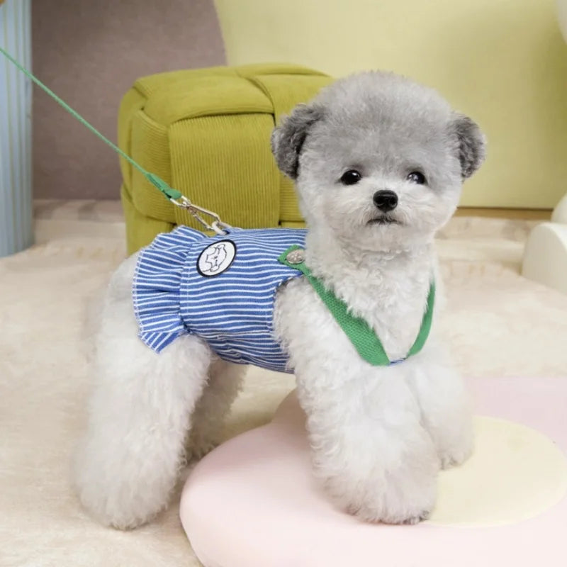 Striped Breathable Harness & Leash Set for Dogs