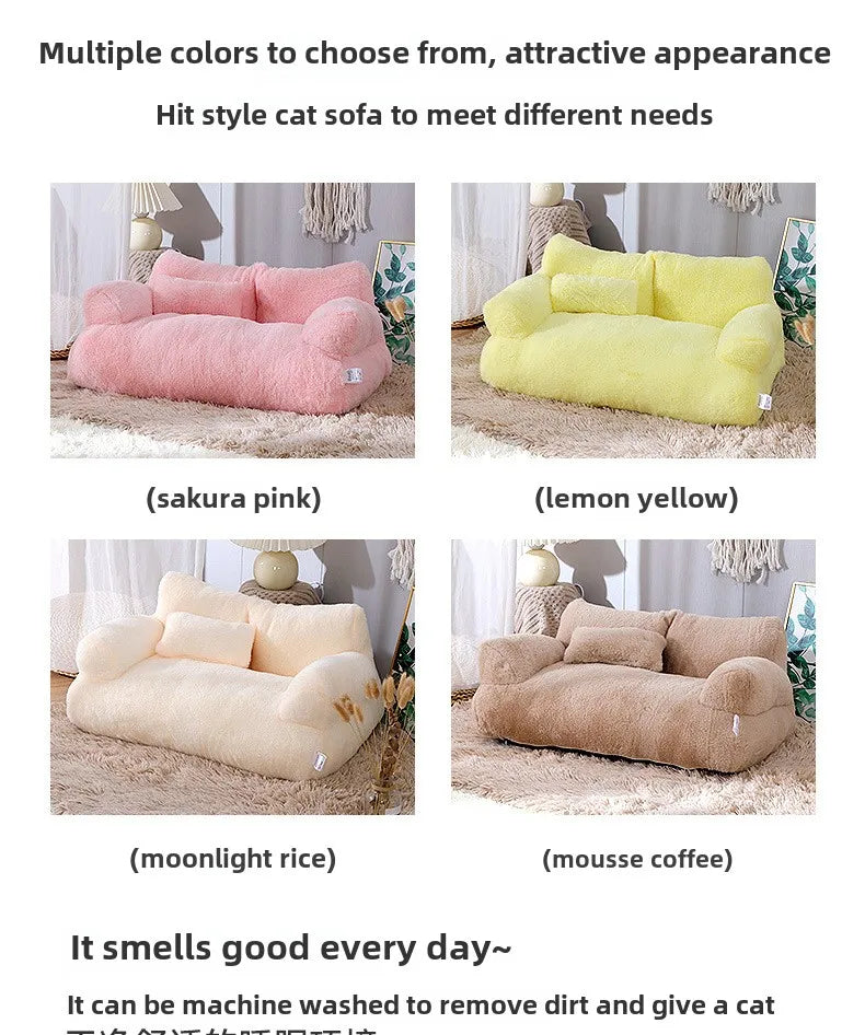 Velvet Luxury Sofa Bed for Small Dogs & Cats