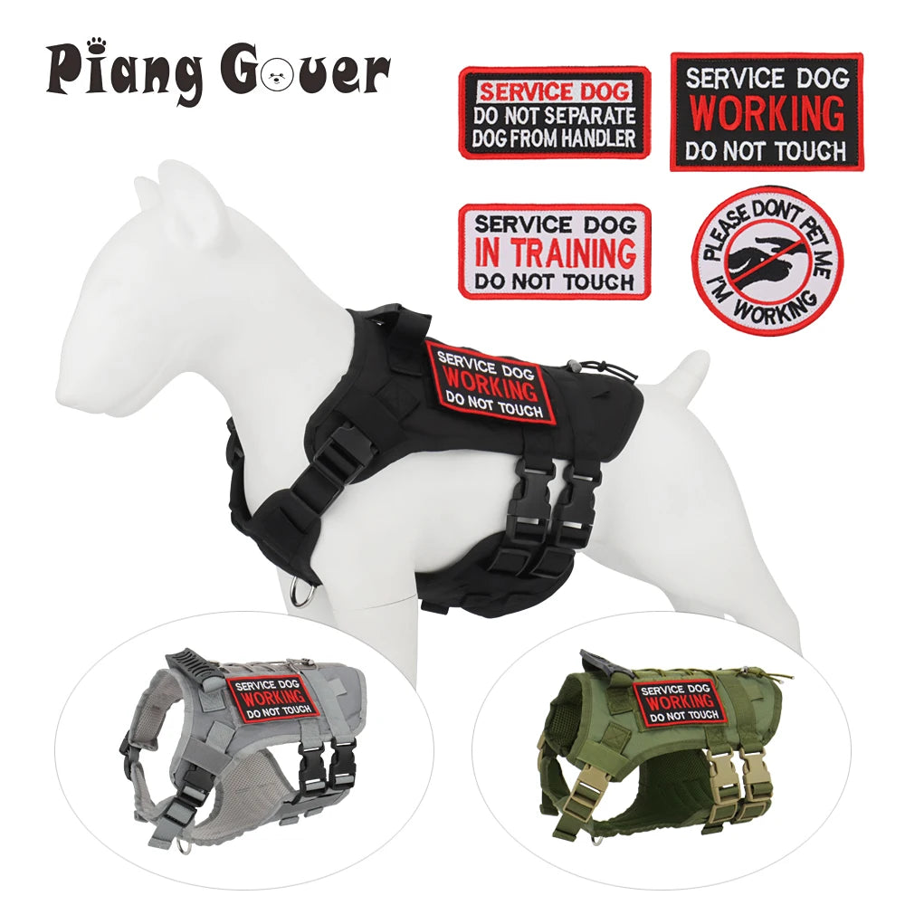  harness with 'Service Dog' patches on a white background, featuring the brand  name