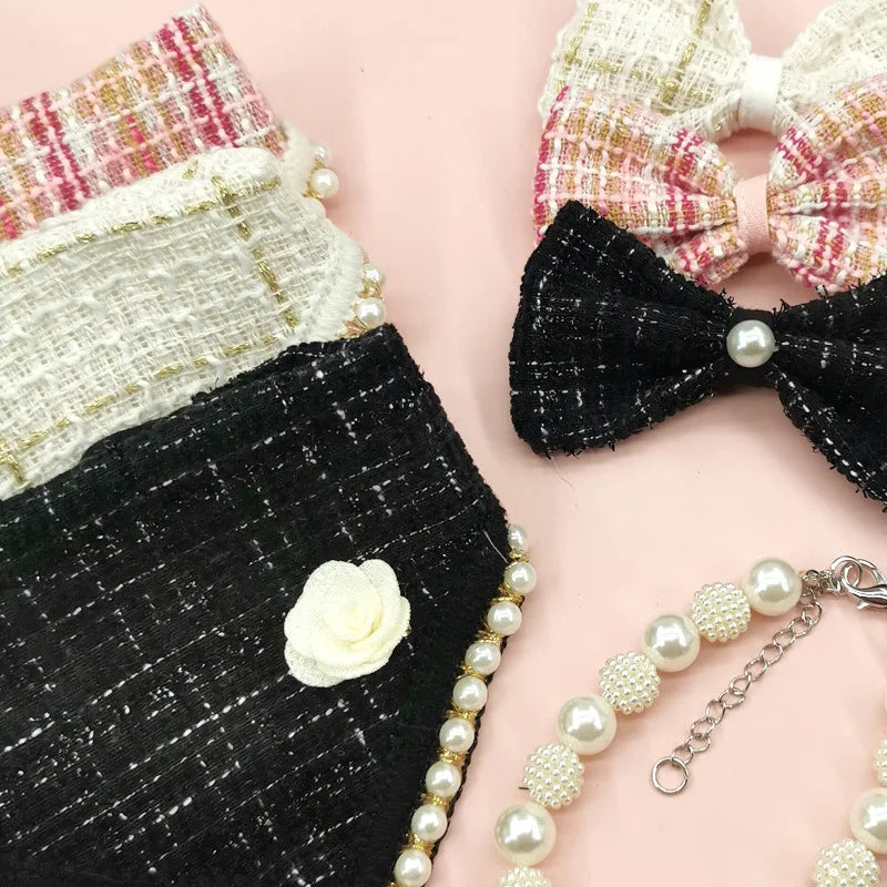 Pearl Bib Bandana Scarf Necklace for Dogs & Cats