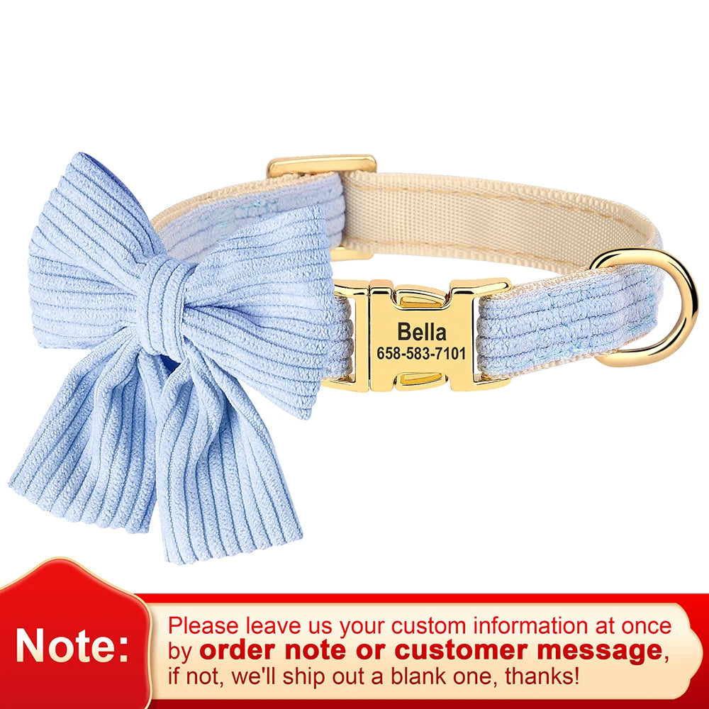 Personalized Engraved Bowtie Collar for Dogs