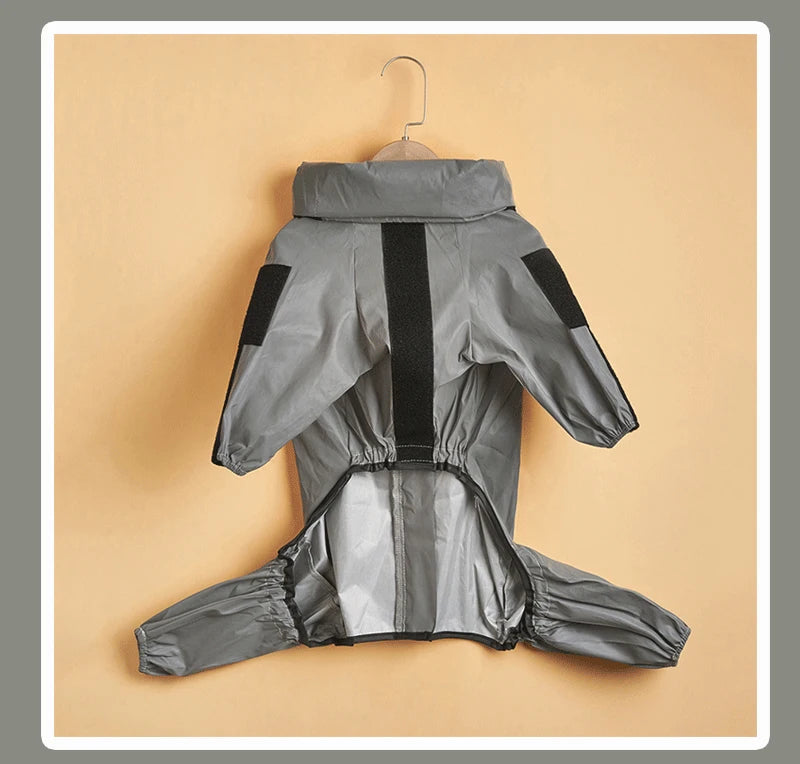 Gray raincoat with black accents on a beige background