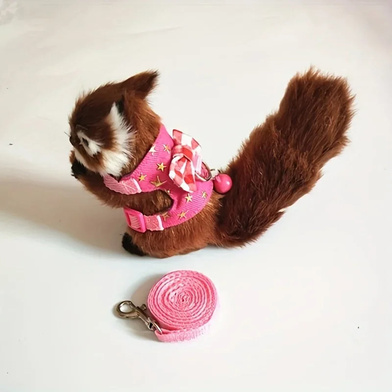 Hamster & Small Pet Harness with Leash & Bow Bells