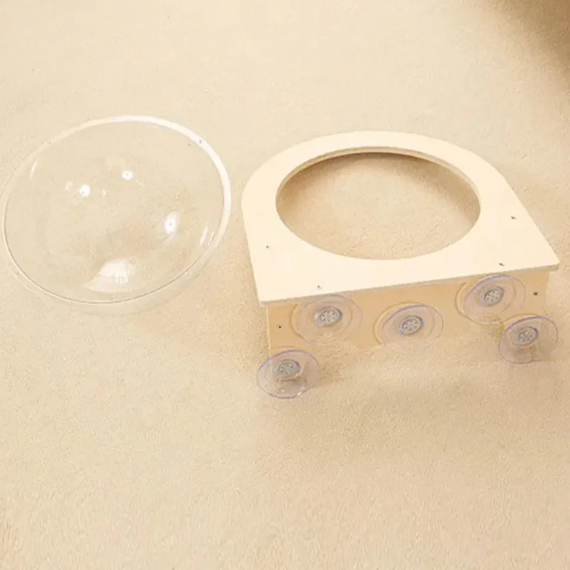 Beige silicone mold with circular and oval shapes on a beige background