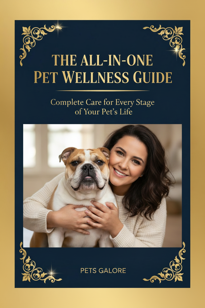 The All-In-One Pet Wellness Guide Cover with Lady and Bulldog